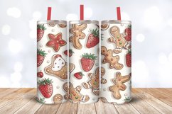 Christmas Strawberry Gingerbread Tumbler Wrap, 20oz Skinny T Product Image 3