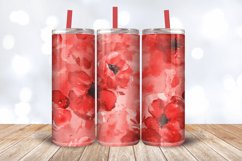 Red Watercolor Flowers Tumbler Wrap, 20oz Skinny Tumbler Wra Product Image 3