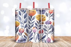 Watercolor Scandinavian Flowers Tumbler Wrap, 20oz Skinny Tu Product Image 3