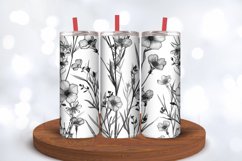 Wildflowers Black White Tumbler Wraps, 20oz Skinny Tumbler W Product Image 3