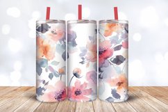 Delicate Watercolor Floral Tumbler Wrap, 20oz Skinny Tumbler Product Image 3