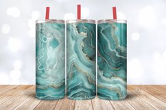 Luxury Teal Agate Tumbler Wrap, 20oz Skinny Tumbler Wraps Product Image 3