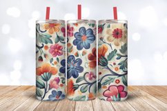 Floral Knitted Embroidery Tumbler Wrap, 20oz Skinny Tumbler Product Image 3