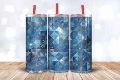 Blue Glittery Geometric Tumbler Wrap, 20oz Skinny Tumbler Wr Product Image 3