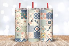 Pastel Farmhouse Patchwork Quilt Tumbler Wrap, 20oz Skinny T Product Image 3