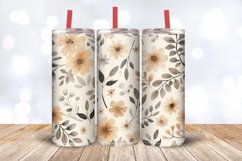 Neutral Beige Flowers Tumbler Wrap, 20oz Skinny Tumbler Wrap Product Image 3