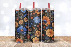Retro Floral Embroidery Tumbler Wrap, 20oz Skinny Tumbler Wr Product Image 3