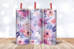 Boho Watercolor Flowers Tumbler Wrap, 20oz Skinny Tumbler Wr Product Image 3