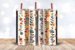 Floral Stripes Party Tumbler Wrap, 20oz Skinny Tumbler Wraps Product Image 3
