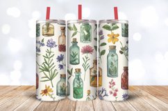 Vintage Botanical Herbs Bottles Tumbler Wrap, 20oz Skinny Tu Product Image 3