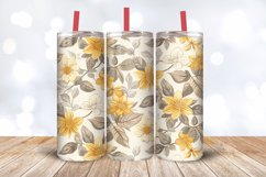 Beige &amp; Yellow Flowers Tumbler Wrap, 20oz Skinny Tumbler Wra Product Image 3