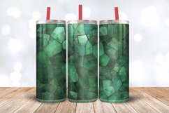 Emerald Stained Glass Tumbler Wrap, 20oz Skinny Tumbler Wrap Product Image 3