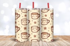 Kawaii Coffee Mug Tumbler Wrap, 20oz Skinny Tumbler Wraps Product Image 3