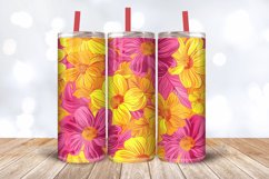 Bright Pink &amp; Yellow Floral Tumbler Wrap, 20oz Skinny Tumble Product Image 3