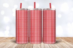 Valentine Day Red White Plaid Tumbler Wrap, 20oz Skinny Tumb Product Image 3