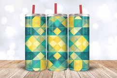 Yellow Teal Geometric Tumbler Wrap, 20oz Skinny Tumbler Wrap Product Image 3