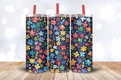 Tiny Rainbow Flowers Tumbler Wrap, 20oz Skinny Tumbler Wraps Product Image 3