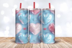 3D Puffy Hearts Tumbler Wrap, 20oz Skinny Tumbler Wrap Product Image 3