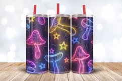 Neon Funky Fantasy Mushroom Star Tumbler Wrap, 20oz Skinny T Product Image 3