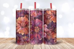 Zinnia Elegant Floral Alcohol Ink Tumbler Wrap, 20oz Skinny Product Image 3