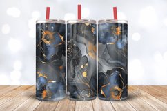Luxury Black Alcohol Ink Flowers Tumbler Wrap, 20oz Skinny T Product Image 3