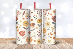 Fall Autumn Cute Flowers Tumbler Wrap, 20oz Skinny Tumbler W Product Image 3
