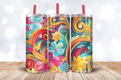Colorful Floral Swirl Summer Tumbler Wrap, 20oz Skinny Tumbl Product Image 3
