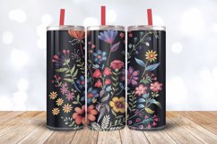 Boho Wildflowers Embroidery Tumbler Wrap, 20oz Skinny Tumble Product Image 3