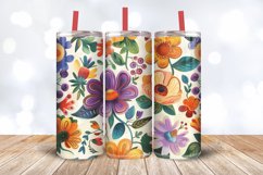 Mexican Flower Garden Tumbler Wrap, 20oz Skinny Tumbler Wrap Product Image 3