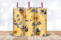 Yellow Floral Honeybees Tumbler Wrap, 20oz Skinny Tumbler Wr Product Image 3