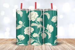 Ivory Floral on Emerald Tumbler Wrap, 20oz Skinny Tumbler Wr Product Image 3