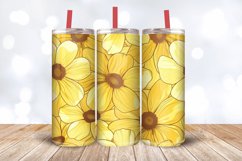Yellow Flowers Tumbler Wrap, 20oz Skinny Tumbler Wraps Product Image 3