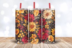 Abstract Fall Flowers Tumbler Wrap, 20oz Skinny Tumbler Wrap Product Image 3