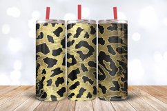 Gold and Black Leopard Tumbler Wrap, 20oz Skinny Tumbler Wra Product Image 3