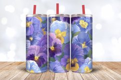 Pansies Floral Botanical Tumbler Wrap, 20oz Skinny Tumbler W Product Image 3