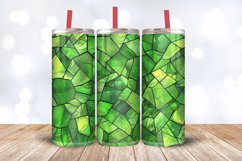 Green Stained Glass Tumbler Wrap, 20oz Skinny Tumbler Wrap Product Image 3
