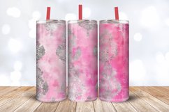 Pink and Silver Damask Tumbler Wrap, 20oz Skinny Tumbler Wra Product Image 3