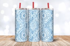 Soft Blue Crochet Fabric Textile Tumbler Wrap, 20oz Skinny T Product Image 3