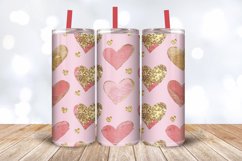 Cute Valentine Pink Gold Glitters Heart Tumbler Wrap, 20oz S Product Image 3