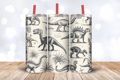 Vintage Dinosaurs Tumbler Wrap, 20oz Skinny Tumbler Wraps Product Image 3