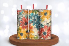 Grunge Painted Floral Tumbler Wraps, 20oz Skinny Tumbler Wra Product Image 3