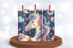 Adorable Unicorn Tumbler Wraps, 20oz Skinny Tumbler Wrap Product Image 3