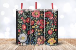 Botanical Embroidery Floral Tumbler Wrap, 20oz Skinny Tumble Product Image 3