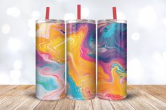 Rainbow Liquid Marble Tumbler Wrap, 20oz Skinny Tumbler Wrap Product Image 3