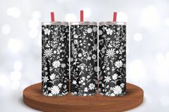 Black White Mini Garden Tumbler Wraps, 20oz Skinny Tumbler W Product Image 3