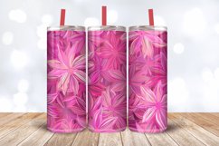 Pink Striped Flowers Tumbler Wrap, 20oz Skinny Tumbler Wrap Product Image 3