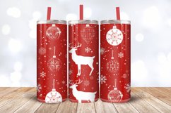 Red Festive Snowflakes Christmas Tumbler Wrap, 20oz Skinny T Product Image 3