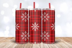 Red plaid Christmas Tumbler Wrap, 20oz Skinny Tumbler Wraps Product Image 3