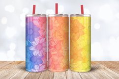 Rainbow Blooming Flowers Tumbler Wrap, 20oz Skinny Tumbler W Product Image 3