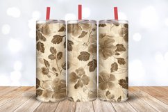 Beige Grunge Flowers Fabric Tumbler Wrap, 20oz Skinny Tumble Product Image 3